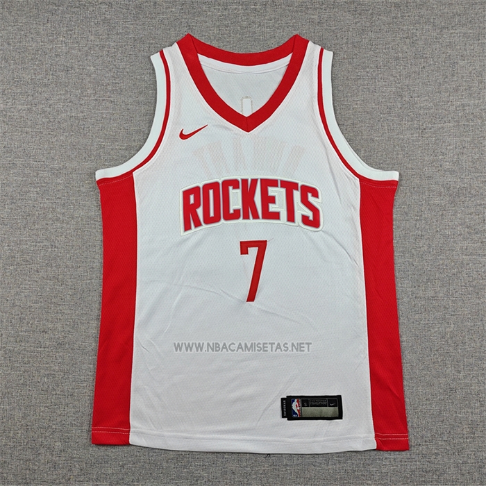 Camiseta Nino Houston Rockets Kevin Durant NO 7 Association 2025-26 Blanco